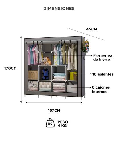 Armario Mueble Organizador Gadnic SHR19 Ropa Zapatos Accesorios - 5