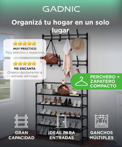 Perchero Organizador Zapatero Gadnic de 4 Estantes Hogar Estructura Firme - 1