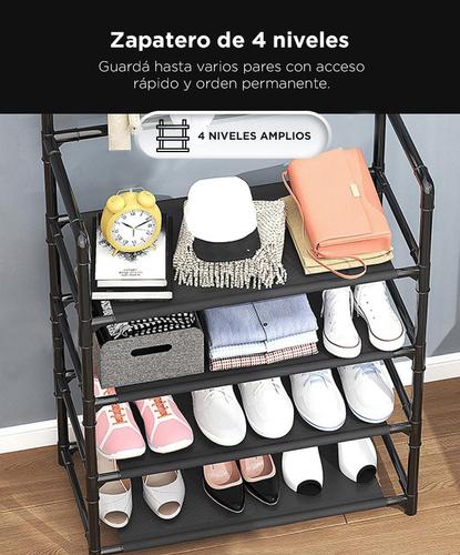 Perchero Organizador Zapatero Gadnic de 4 Estantes Hogar Estructura Firme - 2