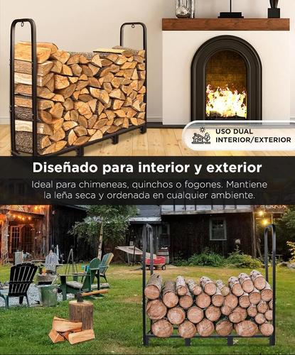 Soporte Porta Leña Gadnic Reforzado Estante Metálico Alta Resistencia Interior Exterior - 2