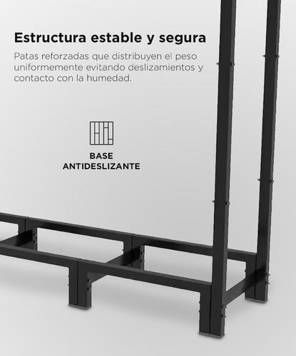 Soporte Porta Leña Gadnic Reforzado Estante Metálico Alta Resistencia Interior Exterior - 3