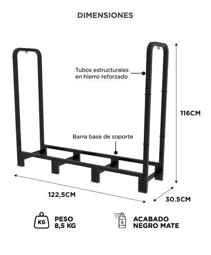 Soporte Porta Leña Gadnic Reforzado Estante Metálico Alta Resistencia Interior Exterior - 4