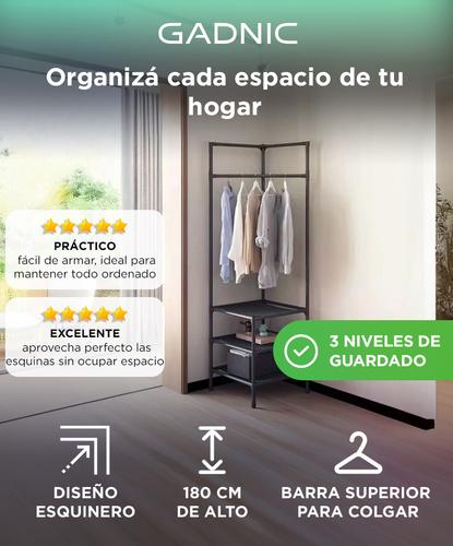 Mueble Esquinero Gadnic Organizador Con Estantes Zapatero y Perchero  - 1