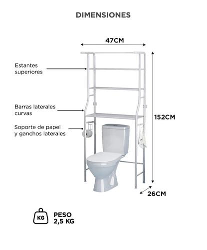 Mueble Organizador Gadnic Sobre Inodoro Baño Tres Estantes - 3