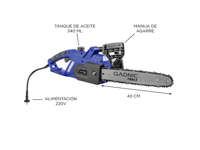 Motosierra Eléctrica Gadnic 406mm 2200w - 5