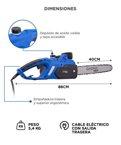 Motosierra Eléctrica Gadnic 406mm 2200w - 5