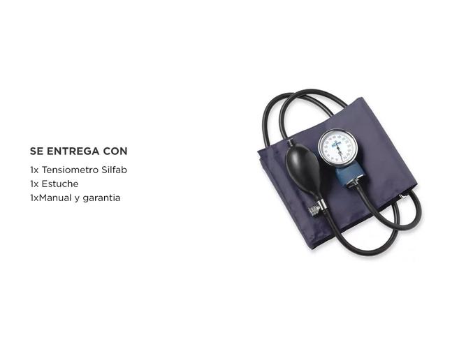Tensiometro Aneroide Estetoscopio Silfab L1300 Azul Estuche - 5