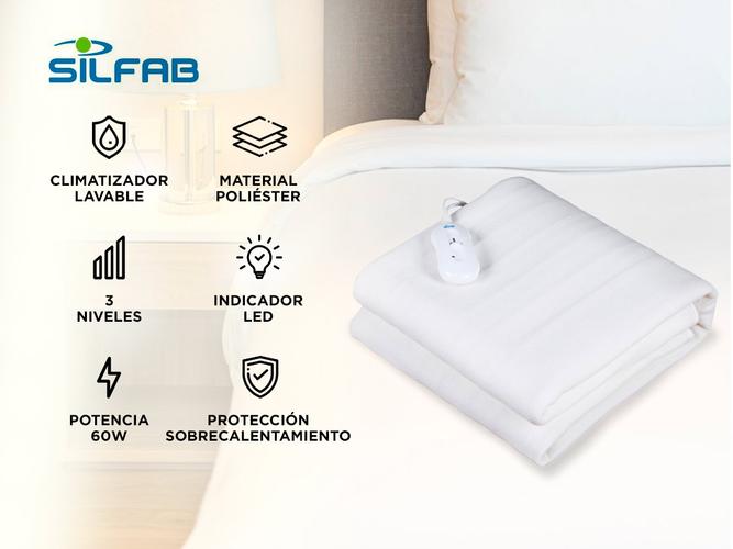 Climatizador de colchón Poliester Silfab 1 Plaza MTS 100 - 1