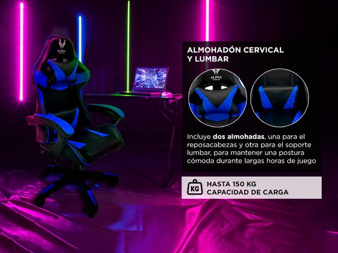 Silla Gamer Gadnic Ergonómica Respaldo Ajustable Reposabrazos Color Azul  - 2