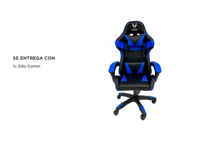 Silla Gamer Gadnic Ergonómica Respaldo Ajustable Reposabrazos Color Azul  - 5