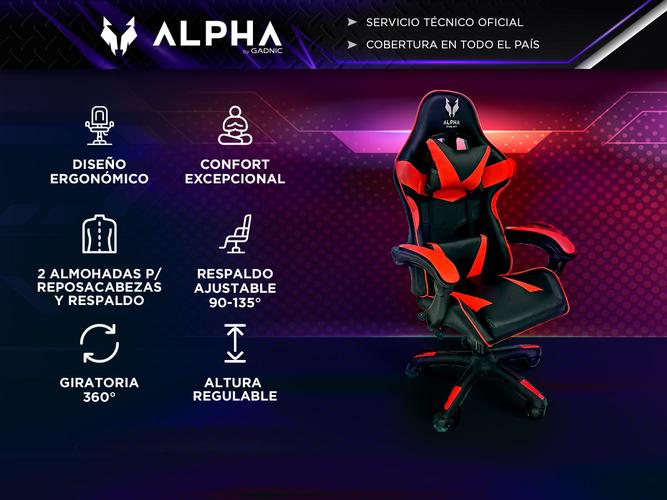 Silla Gamer Gadnic de Escritorio Ergonómica con Ruedas - 1