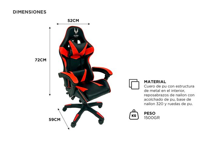 Silla Gamer Gadnic de Escritorio Ergonómica con Ruedas - 4