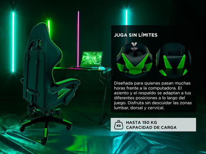 Silla Gamer Gadnic de Escritorio Ergonómica con Ruedas Verde - 2