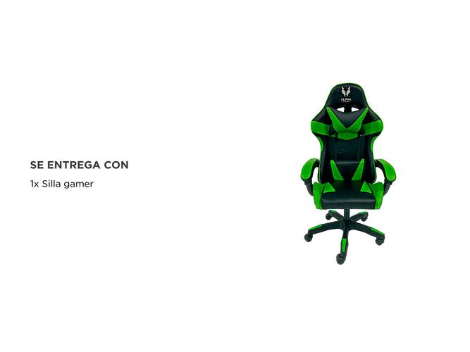 Silla Gamer Gadnic de Escritorio Ergonómica con Ruedas Verde - 5