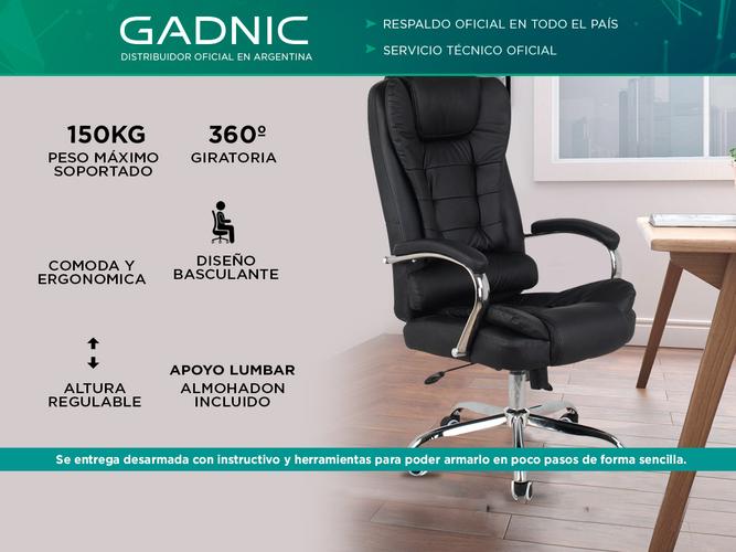 Silla de Escritorio Gadnic BF-03 Ejecutiva Base Metálica Ergonómica - 1