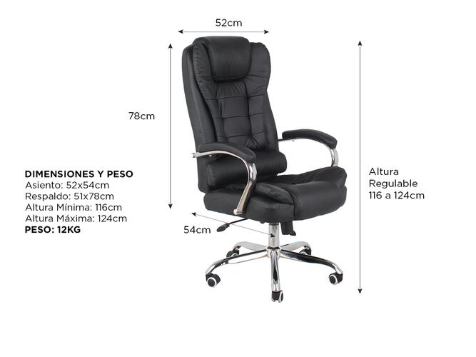 Silla de Escritorio Gadnic BF-03 Ejecutiva Base Metálica Ergonómica - 4