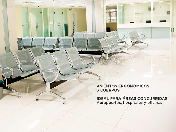 Silla De Espera Metalica Para 3 Personas - 2