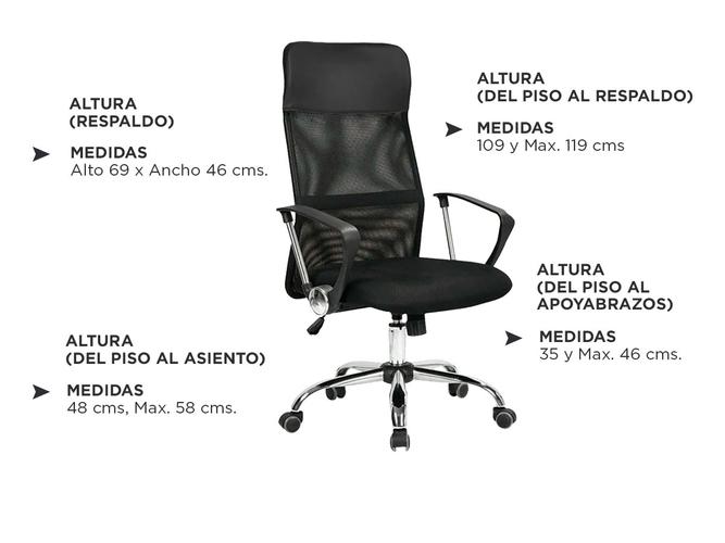 Silla de oficina Gadnic Testa Respaldo alto Mesh - 4