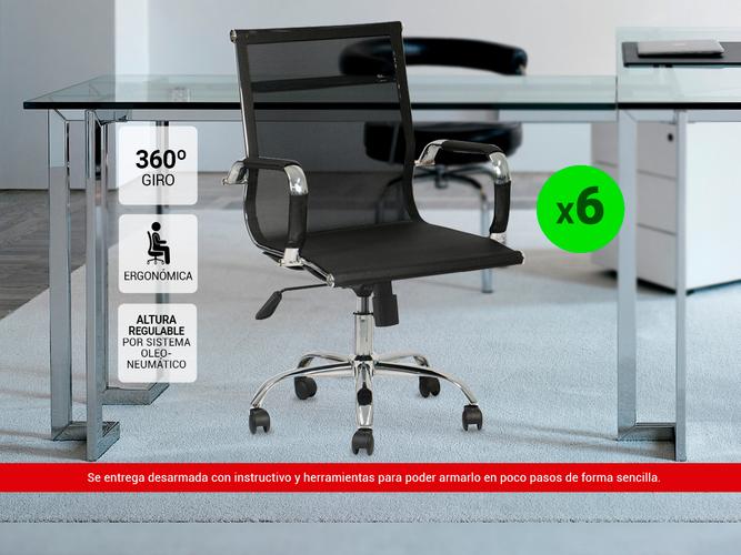 Kit x6 Sillas de Oficina BF-04 - 1