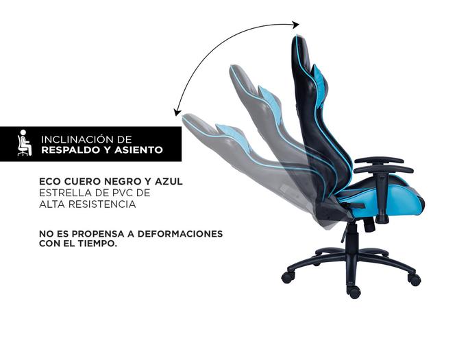 Silla Gamer Gadnic Alpha Elegant Ergonómica con Apoyo Lumbar y Cervical Hasta 150kg - 3