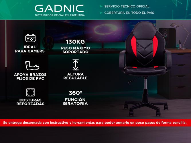 Silla Gamer Gadnic Piccolo tapizado cuero - 1