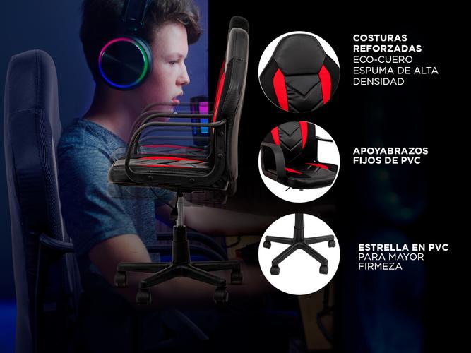 Silla Gamer Gadnic Piccolo tapizado cuero - 2