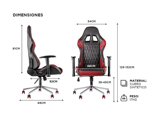 Silla Gamer Gadnic Paradiso con cuero ecologico - 4