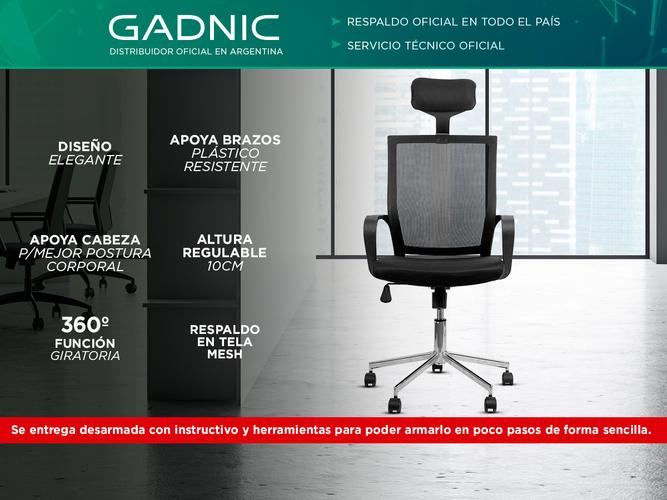 Silla de Oficina Gadnic Testa Ejecutiva respaldo alto y cabecera - 1