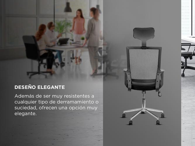 Silla de Oficina Gadnic Testa Ejecutiva respaldo alto y cabecera - 3