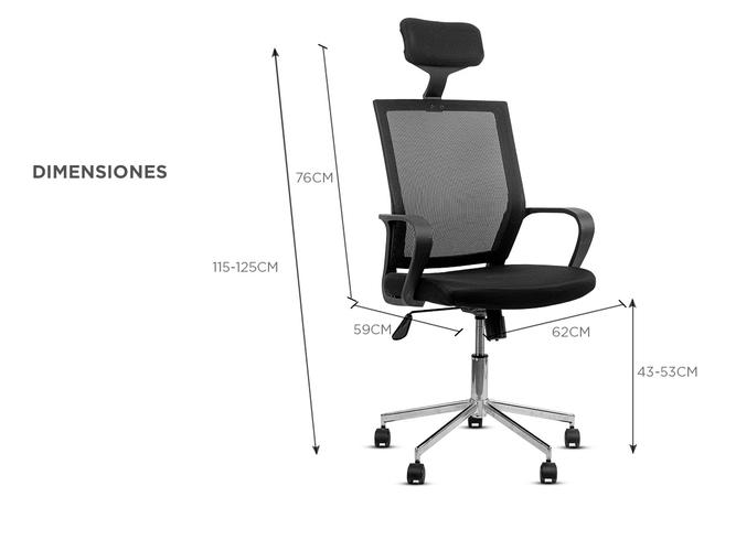 Silla de Oficina Gadnic Testa Ejecutiva respaldo alto y cabecera - 4