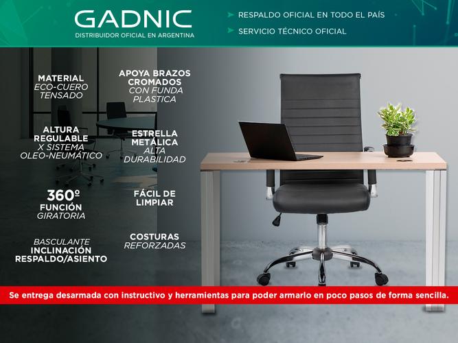 Silla de Oficina Gadnic Nero ergonomica respaldo alto cuero  - 1