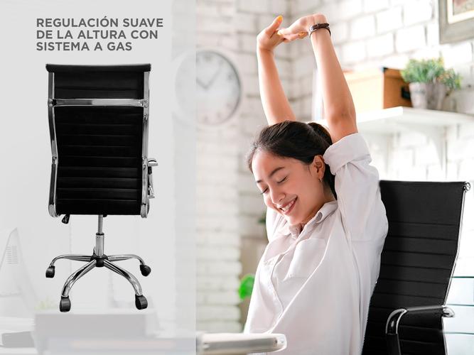 Silla de Oficina Gadnic Nero ergonomica respaldo alto cuero  - 3