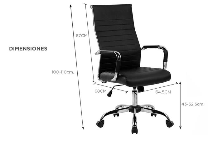 Silla de Oficina Gadnic Nero ergonomica respaldo alto cuero  - 4