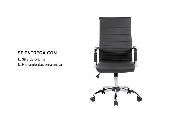 Silla de Oficina Gadnic Nero ergonomica respaldo alto cuero  - 5