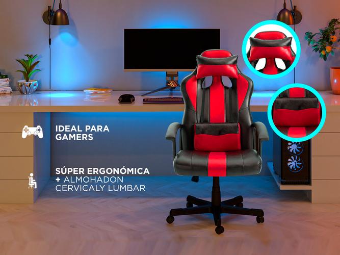 Silla Gamer Gadnic Cuscino con almohadon lumbar y cervical regulable - 2