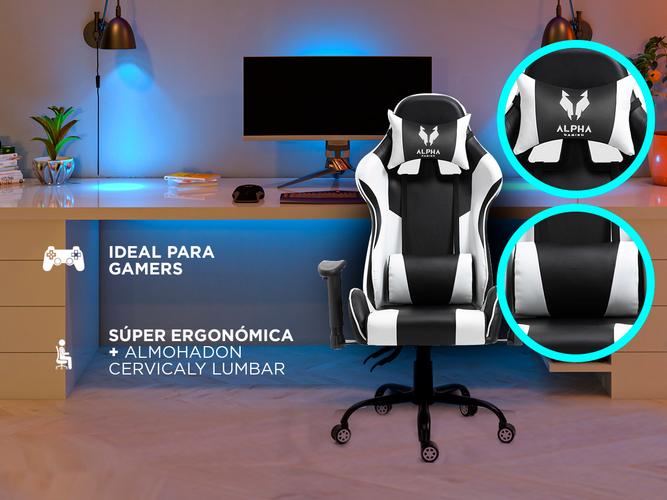 Silla Gamer Gadnic Angelo con almohadon lumbar y cervical regulable - 2