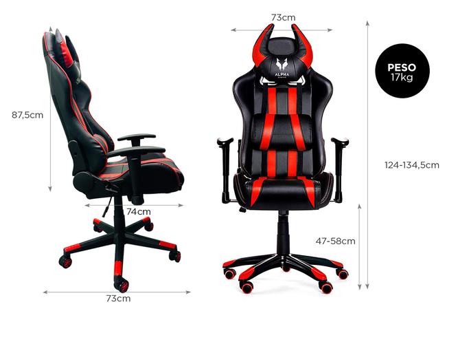 Silla Gamer Gadnic Diavolo con almohadon lumbar y cervical regulable - 4