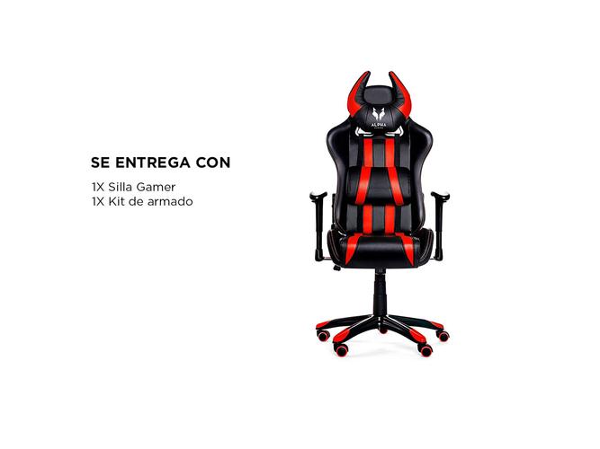 Silla Gamer Gadnic Diavolo con almohadon lumbar y cervical regulable - 5