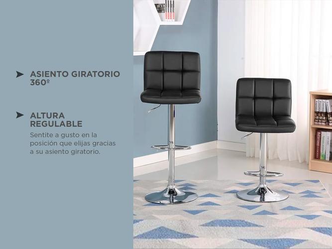 Silla Taburete Gadnic Jade2 asiento ecocuero con respaldo bajo x 2 - 3