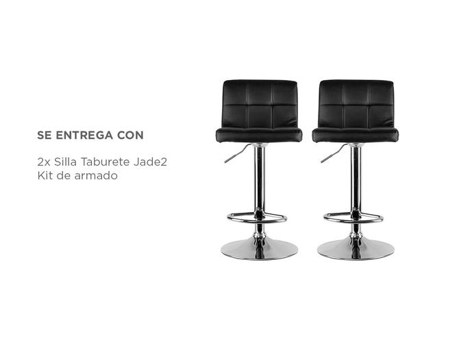 Silla Taburete Gadnic Jade2 asiento ecocuero con respaldo bajo x 2 - 5