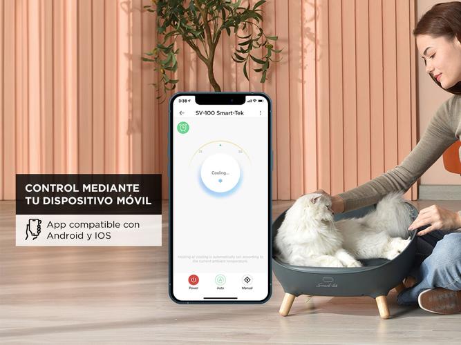 Cucha Sofa Sillon Termico Para Mascotas Smart Tek Frio Calor App - 3