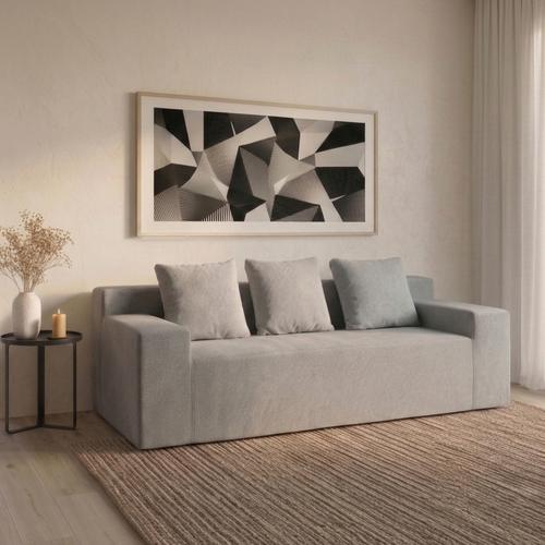 Sillón Sofá Rieti By Gadnic 3 Cuerpos 220 cm Espuma Comprimido 1 Pieza Gris Claro - 0