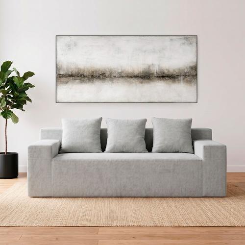 Sillón Sofá Rieti By Gadnic 3 Cuerpos 220 cm Espuma Comprimido 1 Pieza Gris Claro - 0