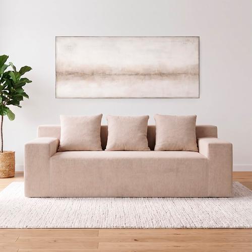 Sillón Sofá Rieti By Gadnic 3 Cuerpos 220 cm Espuma Comprimido 1 Pieza Beige - 0