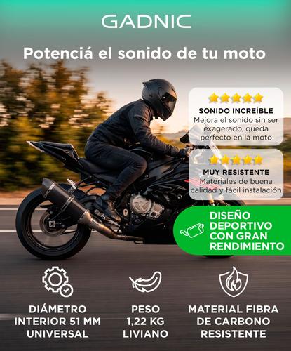 Silenciador Escape Moto Gadnic Universal Fibra Carbono 51mm - 1