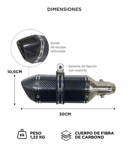 Silenciador Escape Moto Gadnic Universal Fibra Carbono 51mm - 5