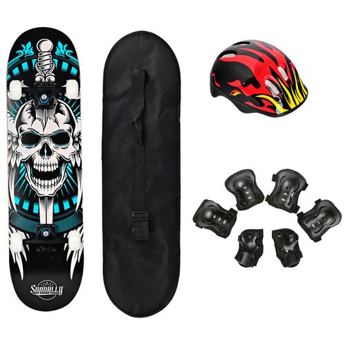 Skateboard Gadnic Con Protección Y Casco - 0