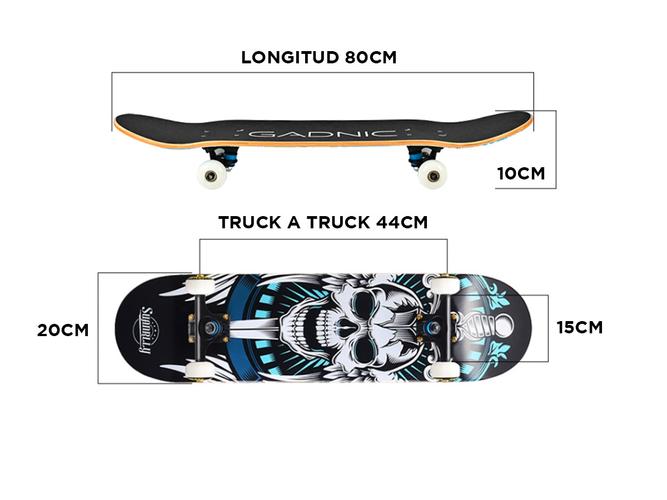 Skateboard Gadnic Con Protección Y Casco - 4