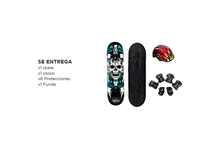 Skateboard Gadnic Con Protección Y Casco - 5