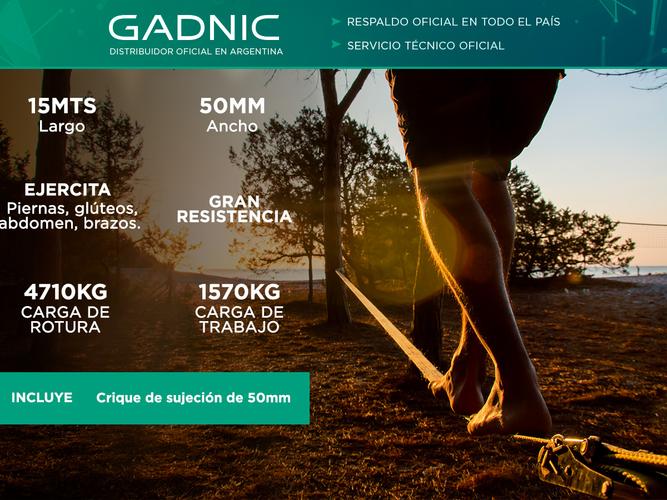 Slackline Pro Entrenamiento Fitness 15mts x 50mm - 1